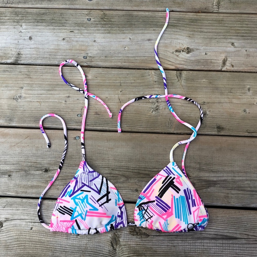 Neon Graffiti String Bikini Top OCEAN PACIFIC (Size S)